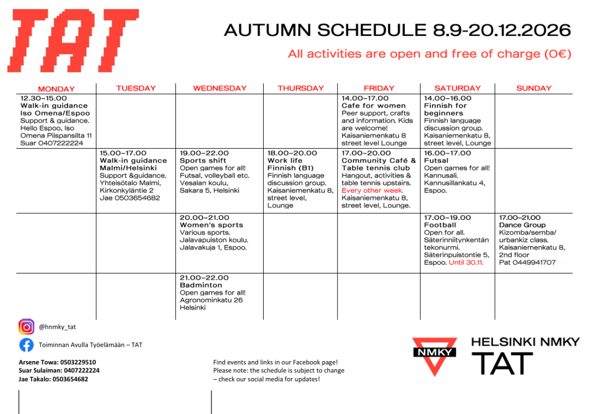 Weekly Schedule