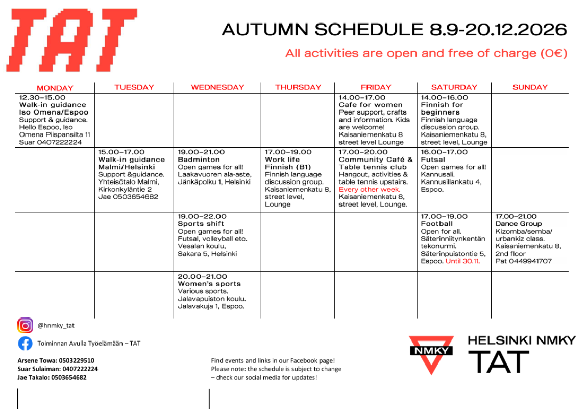 Weekly Schedule