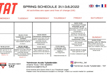 Spring Schedule 2022