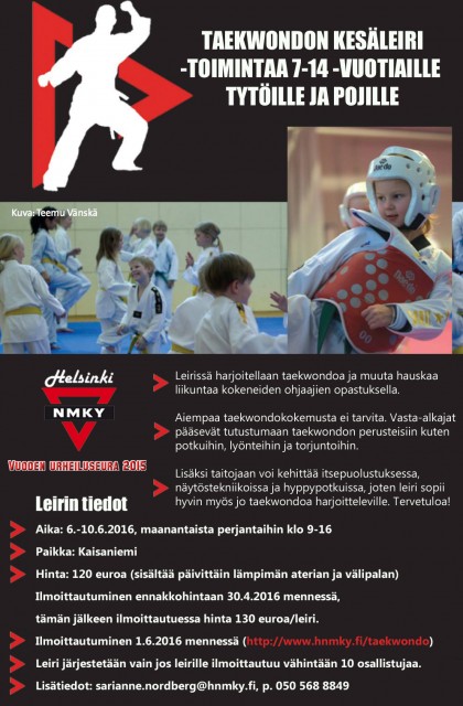 taekwondon kesäleiri 2016