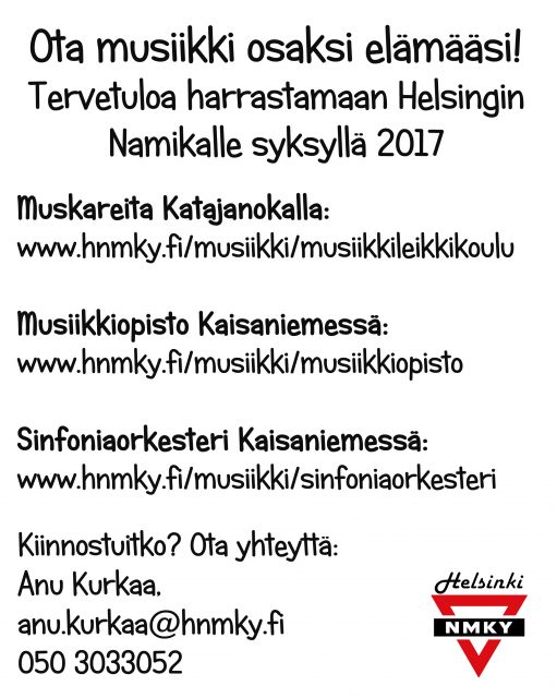 musiikkitoiminta syksyllä 2017