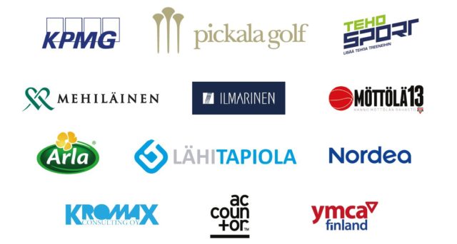 Helsinki YMCA Golf Challenge 2018 Invitational yhteistyökumppanit lasten ja nuorten harrastustoimintaa mahdollistamassa, suuri kiitos!